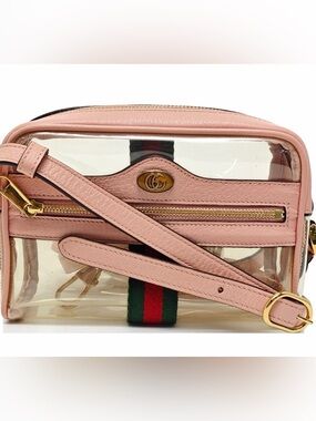 Authentic Gucci Mini Clear Ophidia Pink Crossbody